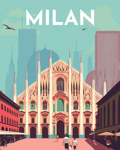 Paint by Numbers - Travel Poster Milan – Figured'Art