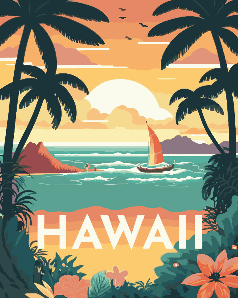 Paint by Numbers - Travel Poster Hawaii