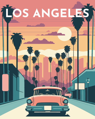 Paint by Numbers - Travel Poster Los Angeles