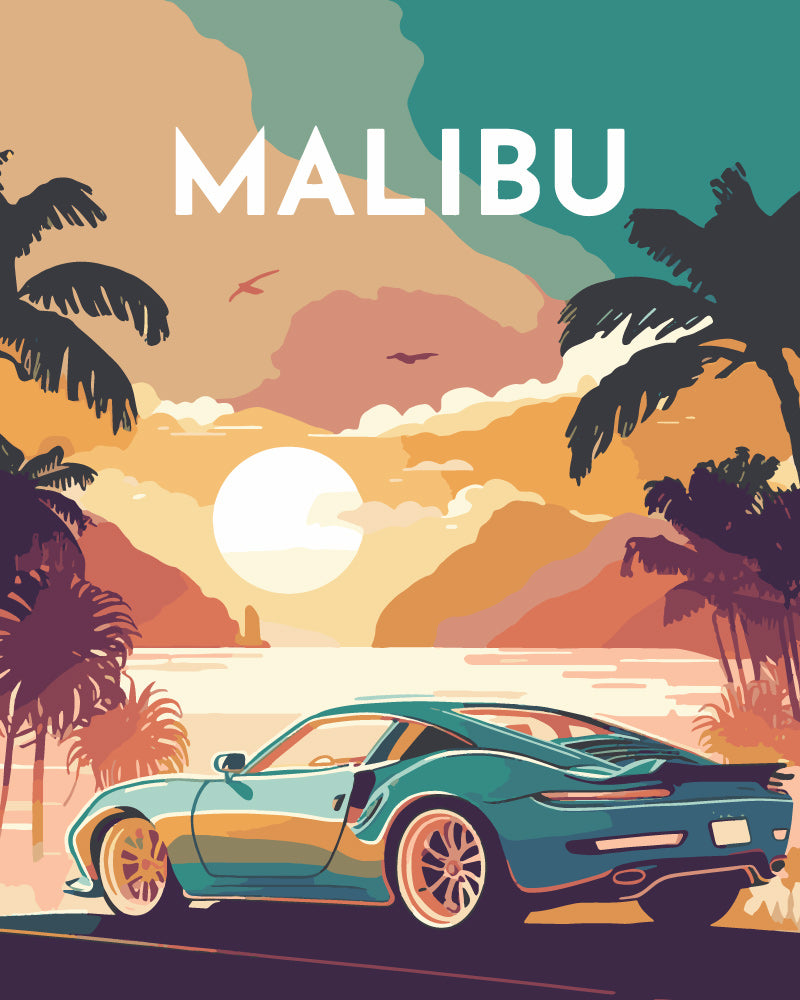 Paint by Numbers - Travel Poster Malibu