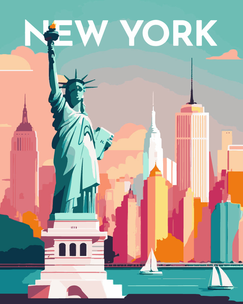 Paint by Numbers - Travel Poster New York – Figured'Art