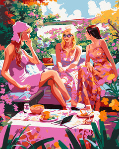 Paint by numbers kit Garden Gossip Girls Figured'Art