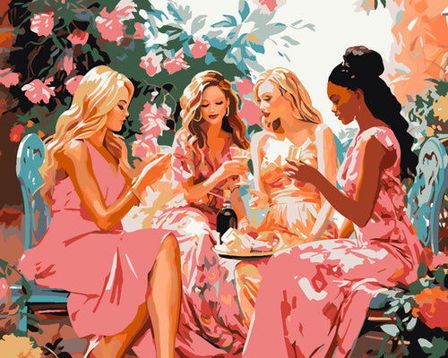 Paint by numbers kit Divas' Toast in the Garden Figured'Art