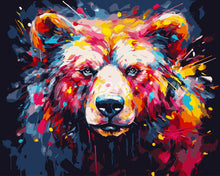 Load image into Gallery viewer, Paint by numbers kit Colorful Abstract Bear Figured&#39;Art