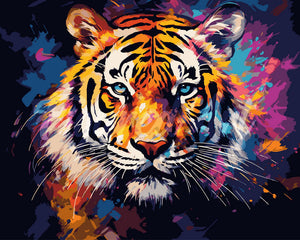 Paint by numbers kit Colorful Abstract Tiger Figured'Art