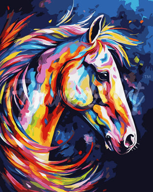 Paint by numbers kit Colorful Abstract Horse Figured'Art