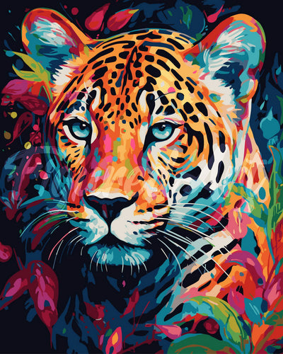 Paint by numbers kit Colorful Abstract Leopard Figured'Art