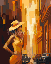 Load image into Gallery viewer, Paint by numbers kit Art Deco Woman in Town Figured&#39;Art