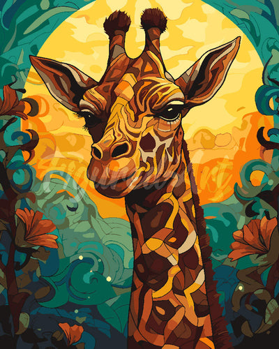 Paint by numbers kit Giraffe Art Deco Figured'Art