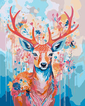 Load image into Gallery viewer, Paint by numbers kit for adults Colorful Deer in Bloom Figured&#39;Art