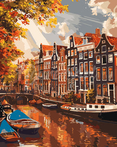 Paint by numbers kit Sunshine in Amsterdam Figured'Art