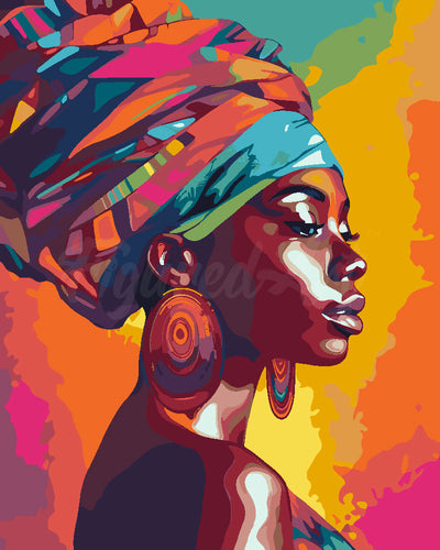 Paint by numbers kit Vivid African Lady Figured'Art
