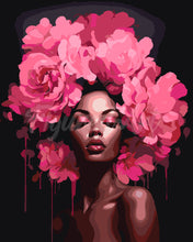 Load image into Gallery viewer, Paint by numbers kit Peonies Hair Lady Figured&#39;Art