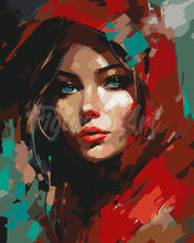 Load image into Gallery viewer, Paint by numbers kit Woman in Red Scarf Figured&#39;Art