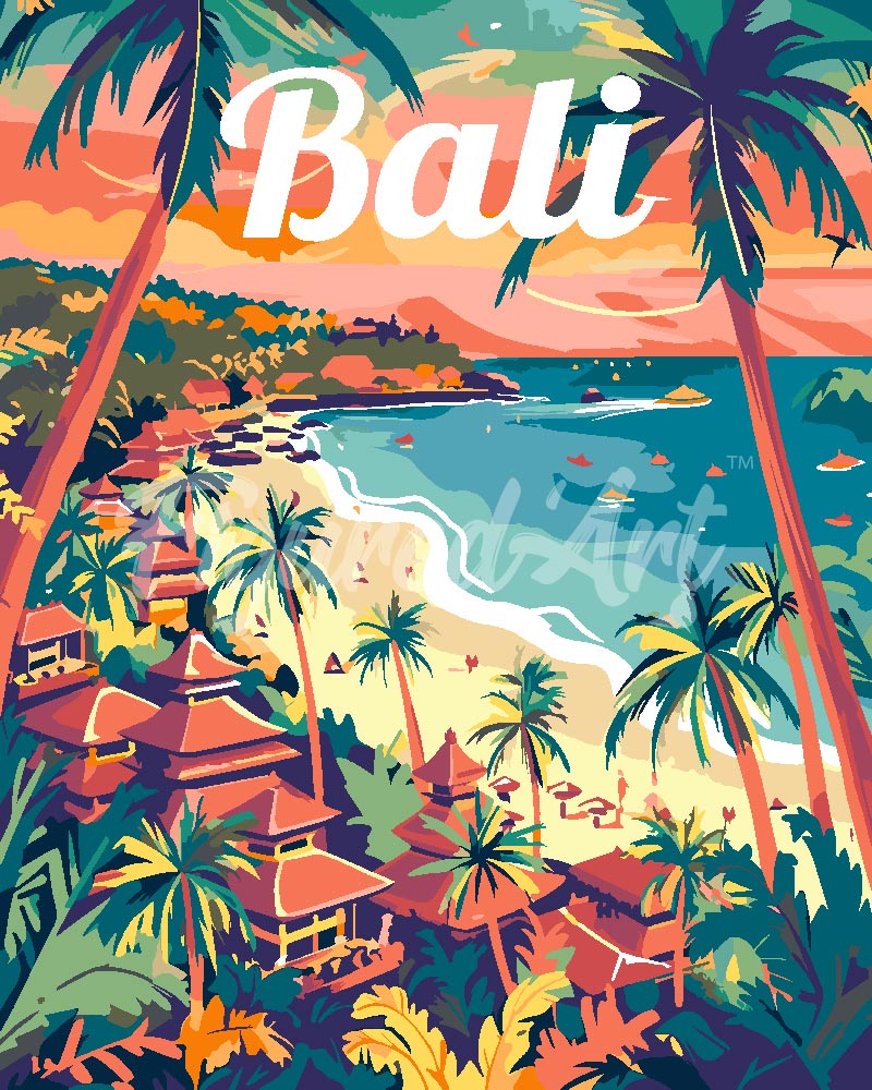 Paint by numbers kit Travel Poster Bali Figured'Art