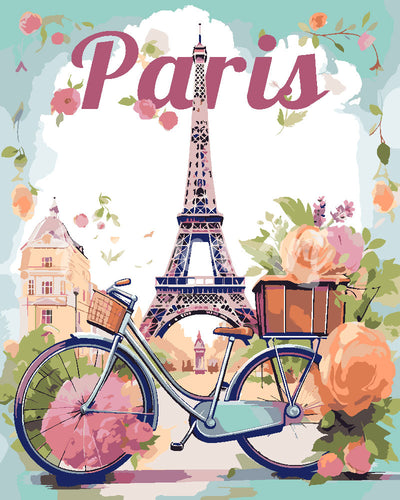 Paint by numbers kit Travel Poster Paris in Bloom Figured'Art