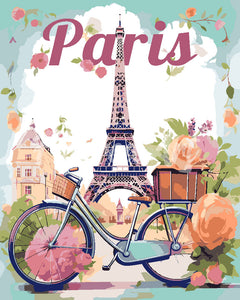 Paint by numbers kit Travel Poster Paris in Bloom Figured'Art