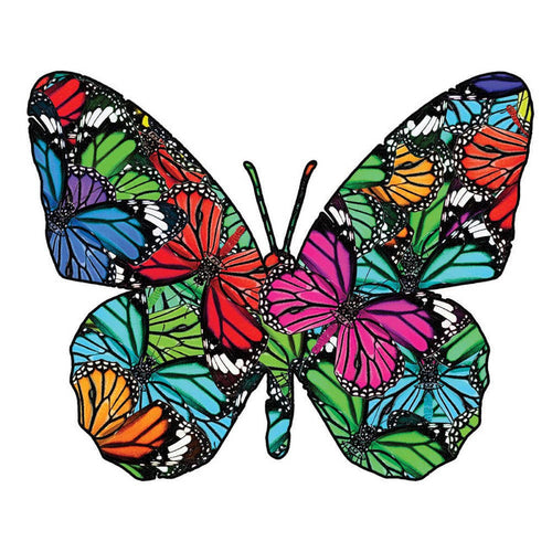 Wooden Puzzle - Vibrant Butterfly