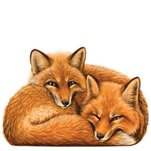 Load image into Gallery viewer, Wooden Puzzle - Cuddly Foxes