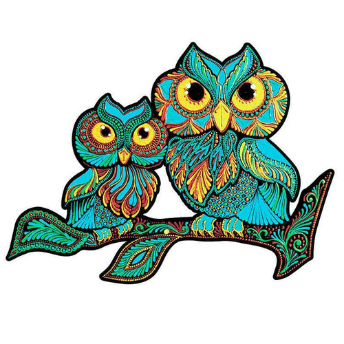 Wooden Puzzle - Curious Owls