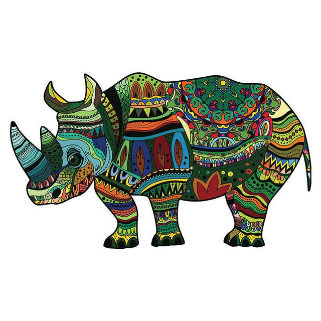 Wooden Puzzle - Rhinoceros
