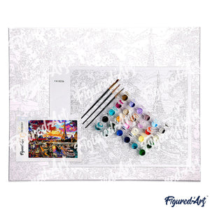 paint by numbers | House and Snowman | intermediate landscapes | FiguredArt