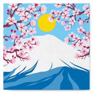 Mini Paint by numbers 8"x8" framed - Cherry blossom and Mount Fuji