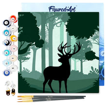 Load image into Gallery viewer, Mini Paint by numbers 8&quot;x8&quot; framed - Deer in the Forest