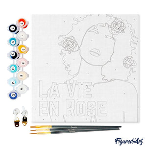 Mini Paint by numbers 8"x8" framed - La Vie en Rose