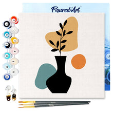 Load image into Gallery viewer, Mini Paint by numbers 8&quot;x8&quot; framed - Abstract Plant Pot Set 1 of 3