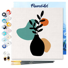 Load image into Gallery viewer, Mini Paint by numbers 8&quot;x8&quot; framed - Abstract Plant Pot Set 2 of 3