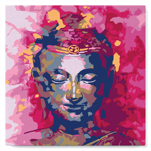 Mini Paint by numbers 8"x8" framed - Painted Buddha