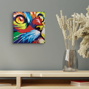 Mini Paint by numbers 8"x8" framed - Feline Pop Art