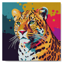 Load image into Gallery viewer, Mini Paint by numbers 8&quot;x8&quot; framed - Leopard Abstract Pop Art