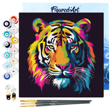 Load image into Gallery viewer, Mini Paint by numbers 8&quot;x8&quot; framed - Tiger Abstract Pop Art