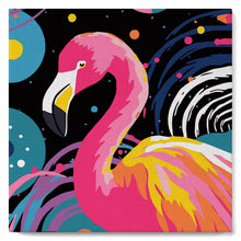 Load image into Gallery viewer, Mini Paint by numbers 8&quot;x8&quot; framed - Flamingo Abstract Pop Art