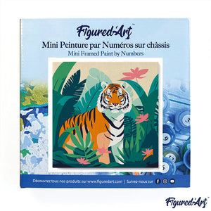 Mini Paint by numbers 8"x8" framed - Tropical Bengal Tiger