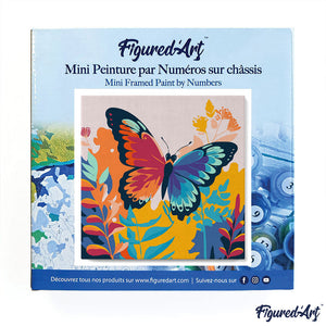 Mini Paint by numbers 8"x8" framed - Tropical Butterfly