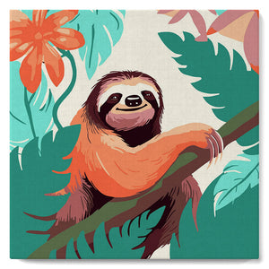 Mini Paint by numbers 8"x8" framed - Tropical Sloth