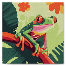 Load image into Gallery viewer, Mini Paint by numbers 8&quot;x8&quot; framed - Tropical Red-Eyed Tree Frog