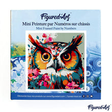 Load image into Gallery viewer, Mini Paint by numbers 8&quot;x8&quot; framed - Fantasy owl with flowers