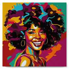 Load image into Gallery viewer, Mini Paint by numbers 8&quot;x8&quot; framed - African American Beauty Pop Art