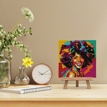 Load image into Gallery viewer, Mini Paint by numbers 8&quot;x8&quot; framed - African American Beauty Pop Art