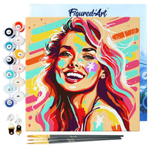 Load image into Gallery viewer, Mini Paint by numbers 8&quot;x8&quot; framed - Blonde Bombshell Pop Art