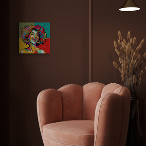 Mini Paint by numbers 8"x8" framed - Vibrant Latina Pop Art