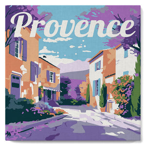 Mini Paint by numbers 8"x8" framed - Travel Poster Provence Spring