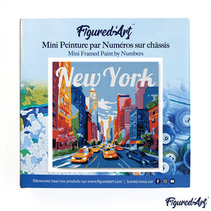 Mini Paint by numbers 8"x8" framed - Travel Poster New York City