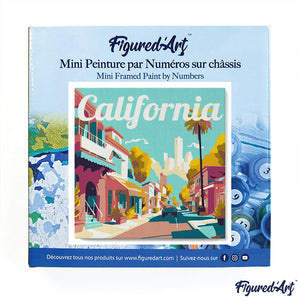 Mini Paint by numbers 8"x8" framed - Travel Poster California Street