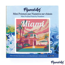 Load image into Gallery viewer, Mini Paint by numbers 8&quot;x8&quot; framed - Travel Poster Miami