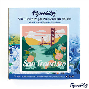 Mini Paint by numbers 8"x8" framed - Travel Poster San Francisco